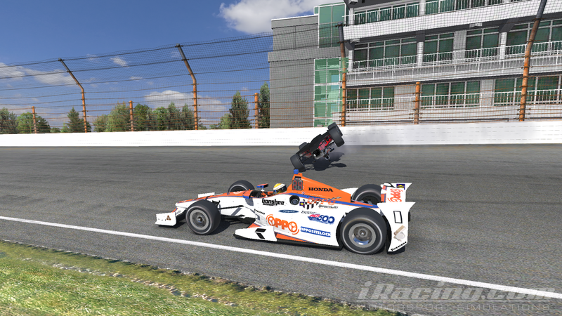 Illustration for article titled Team Oppo Competes in the iRacing Indianapolis 500